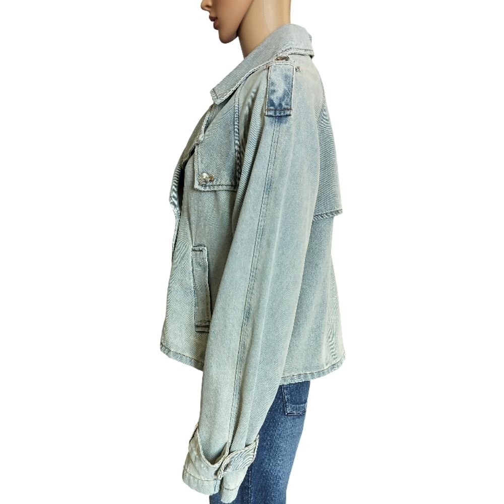 Steve Madden Stone Blue Denim Jacket Size M NWT - Picture 2 of 9